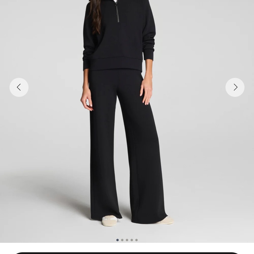 SPANX black women’s air essentials wide leg pant small euc